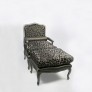 Кресло с банкеткой классика в цвете кракале черный на серебре